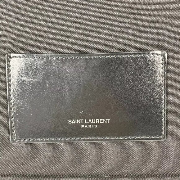 SAINT LAURENT PARIS 650617 Bag logo Backpack Leather/Canvas Black